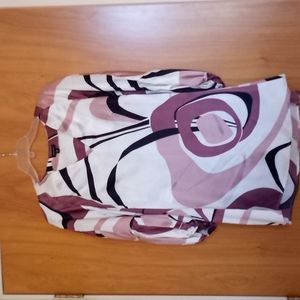 Nine West Silk Tunic Size M Black Mauve Pink Cream Like New